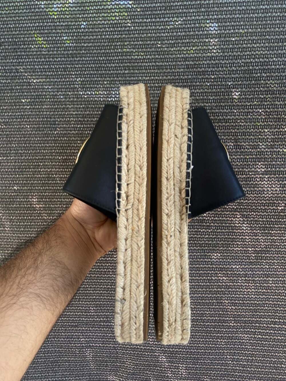 Coach Horse and Carriage Espadrille Slide Sandals Black Size 6B - Picture 3 of 6